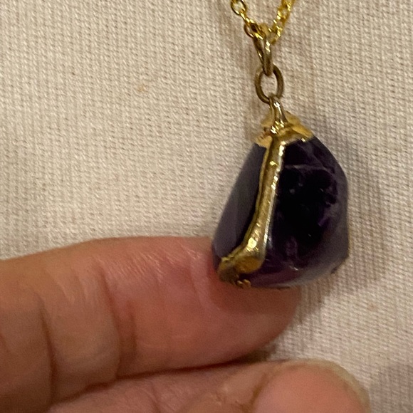 3/$50 Purple Amethysts with gold fill chain - Picture 9 of 10